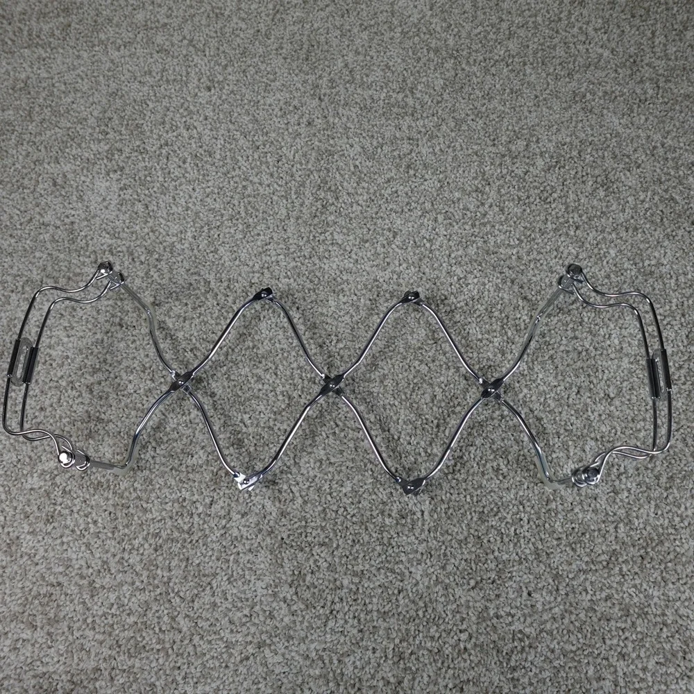 Chrome Expandable Trivet Adjustable Accordion Pot Holder Silver Kitchen Rack